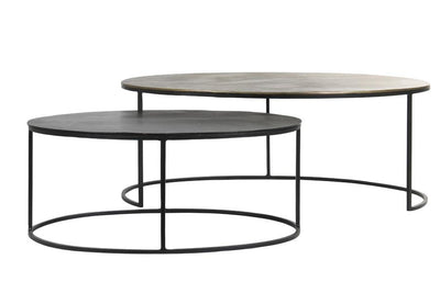Light & Living Living Coffee table S/2 103x60x40+80x48x33 cm PAXSON a brnz+dk brnz House of Isabella UK