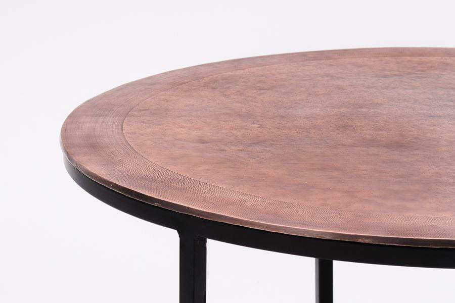 Light & Living Living Coffee table S/2 Ø65x39+Ø75x45 cm TALCA ant copper+black House of Isabella UK