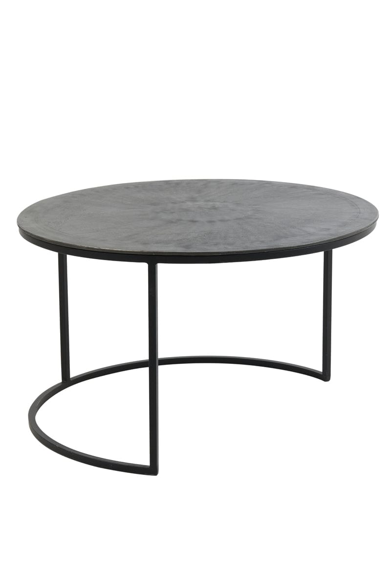 Light & Living Living Coffee table S/2 Ø67,5x39,5+Ø75x45 cm TALCA rw lead+ant lead House of Isabella UK