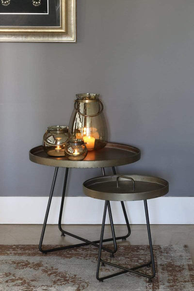 Light & Living Living Side table 45x49,5 cm FARSO tin look House of Isabella UK