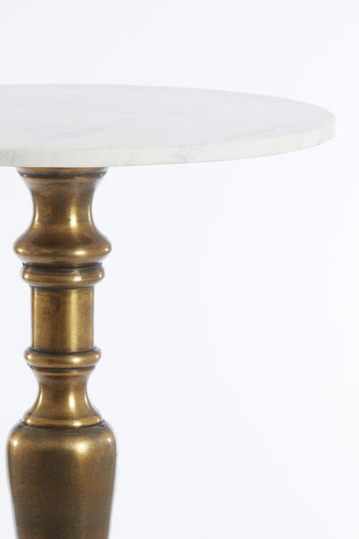 Light & Living Living Side table 50x90 cm KAMPAR marble white-antique bronze House of Isabella UK