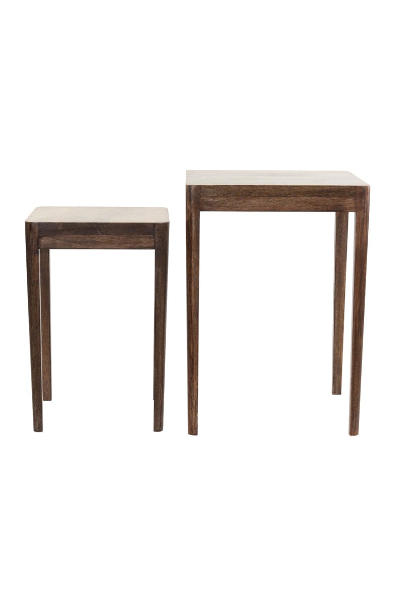 Light & Living Living Side table S/2 30x30x45+38x38x53 cm STIJN wood brown House of Isabella UK