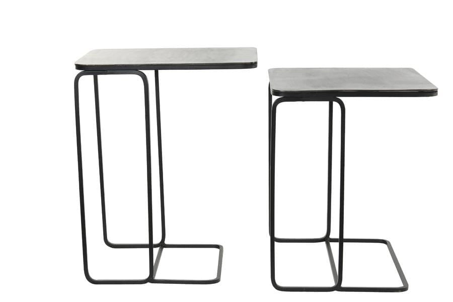 Light & Living Living Side table S/2 40x40x51+46x31x57 cm LAJA antique lead House of Isabella UK