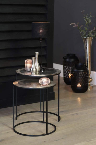 Light & Living Living Side table S/2 40x45+49x50,5 cm TALCA raw nickel House of Isabella UK