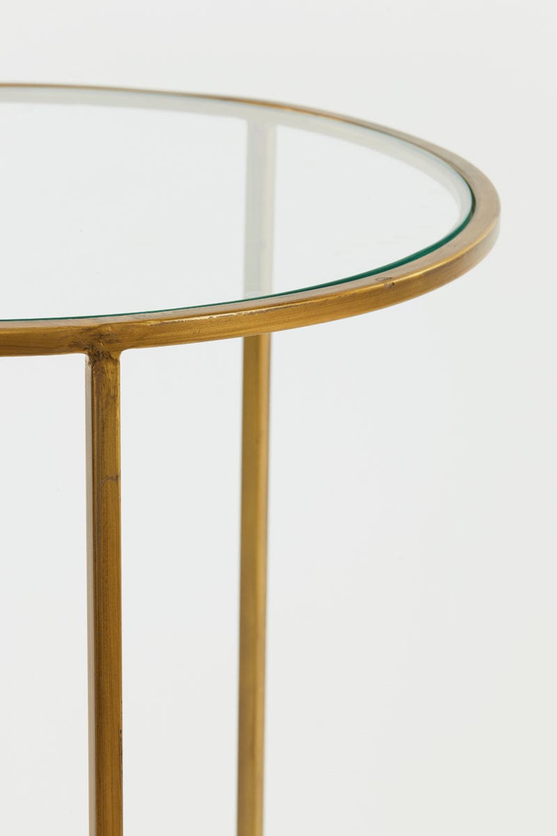 Light & Living Living Side table Set of 2 40x45+ 50x52 cm DUARTE glass-gold House of Isabella UK