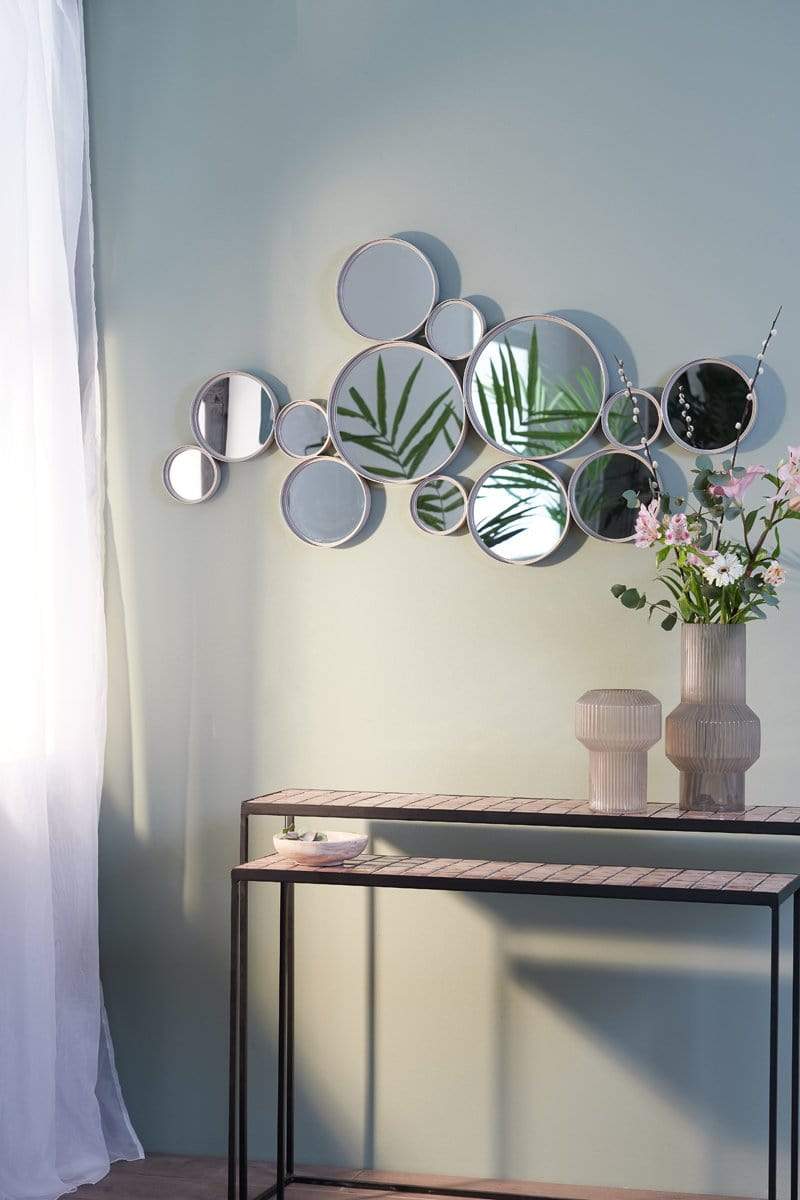 Light & Living Mirrors Mirror 127x3,5x64,5 cm CIELO circles grey | OUTLET House of Isabella UK