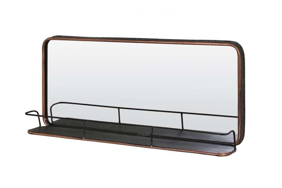 Light & Living Mirrors Pack of 2 x Mirrors with shelf 90x16,5x40,5 cm SELF tin copper House of Isabella UK