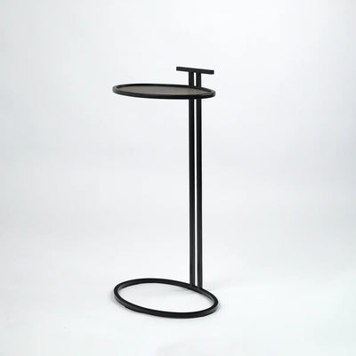 Cocktail Table Oval Grey Shagreen Leather