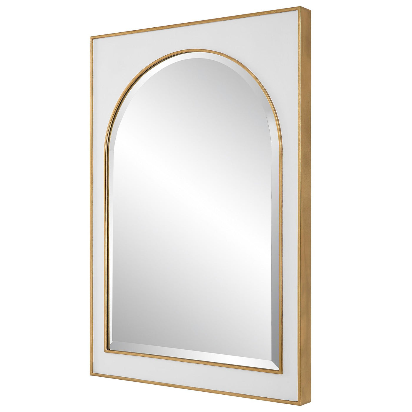 Uttermost Crisanta Gloss White Arch Mirror