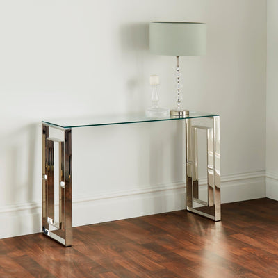 Native Living Milano Silver Plated Console Table House of Isabella UK