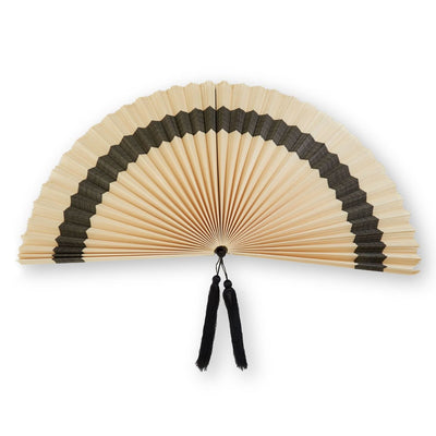 Noosa & Co. Accessories Baltic Large Natural Black Bamboo Fan House of Isabella UK