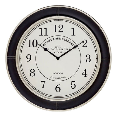 Noosa & Co. Accessories Chamberlain Black Genuine Leather Wall Clock House of Isabella UK