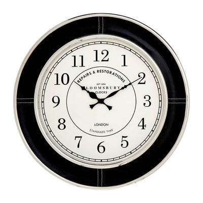 Noosa & Co. Accessories Chamberlain Black Leather Small Wall Clock House of Isabella UK