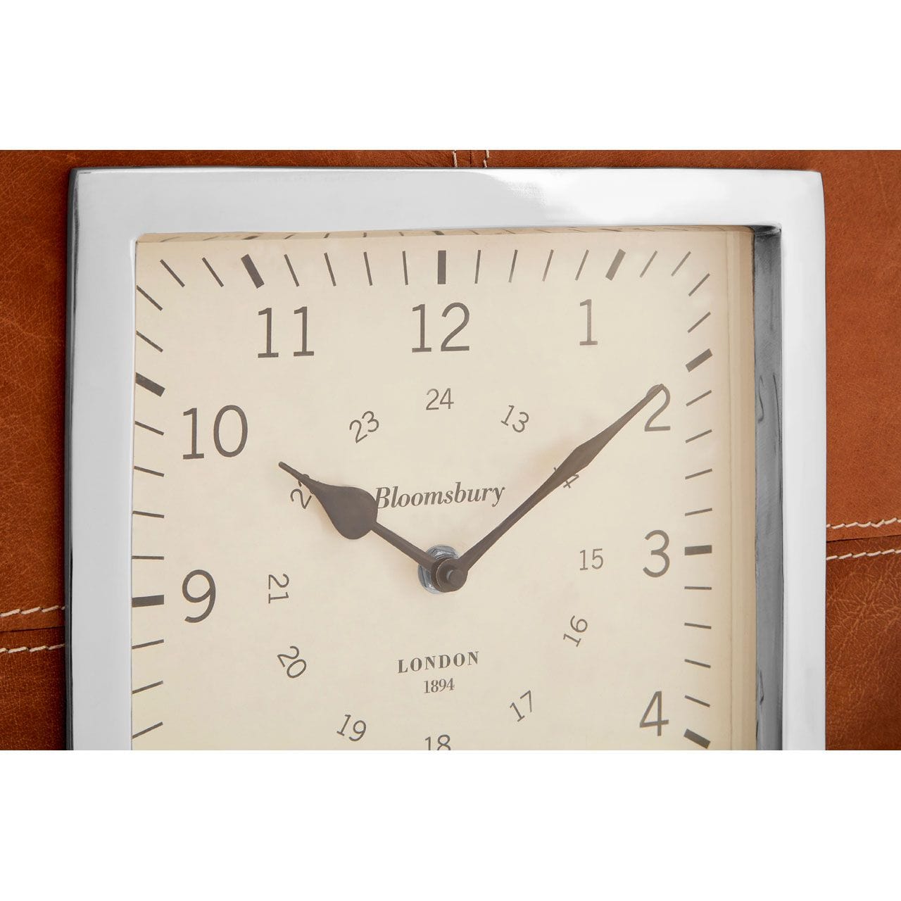 Noosa & Co. Accessories Chamberlain Genuine Tan Leather Mantel Clock House of Isabella UK
