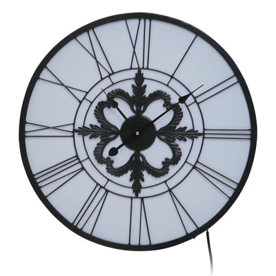 Noosa & Co. Accessories Genova Roman Numeral Black And White Led Wall Clock House of Isabella UK