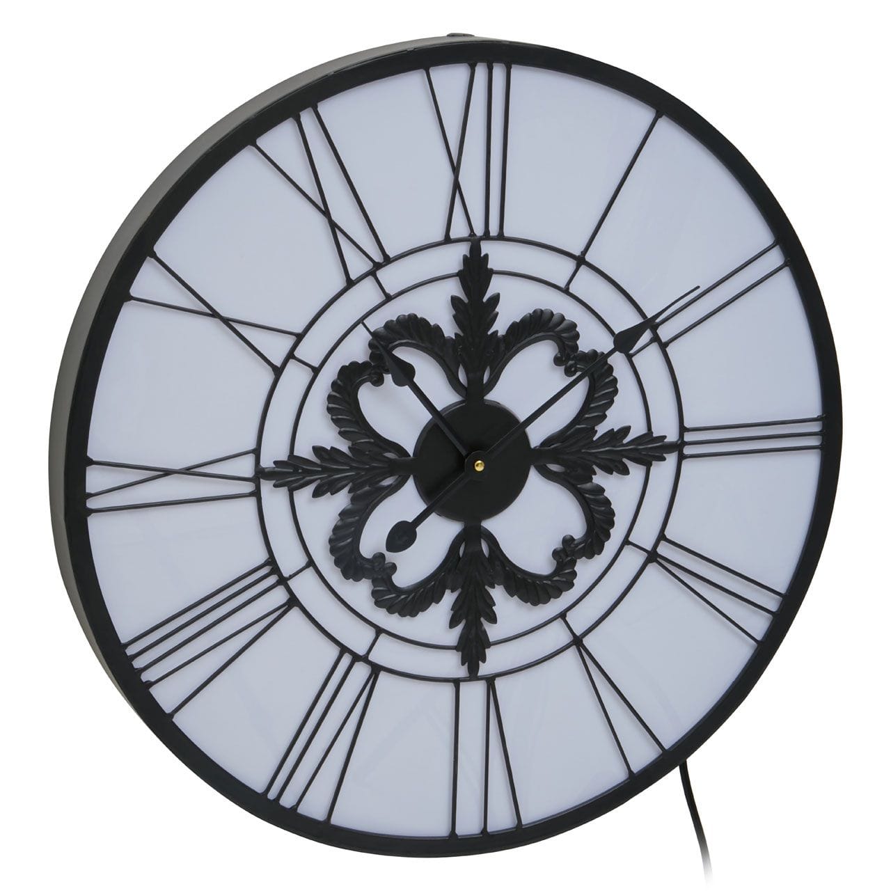 Noosa & Co. Accessories Genova Roman Numeral Black And White Led Wall Clock House of Isabella UK