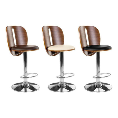 Noosa & Co. Dining Bar Chair, / Black Leather Effect, Chrome Base House of Isabella UK