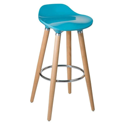 Noosa & Co. Dining Bar Stool, Teal ABS, Beech Wood Legs House of Isabella UK