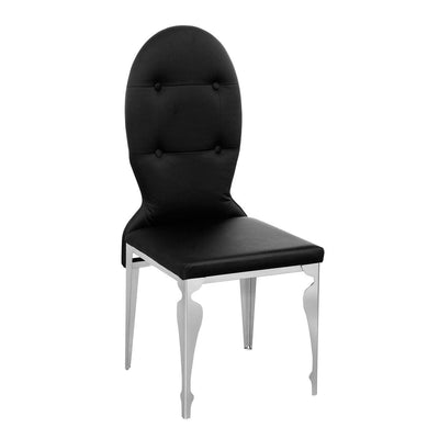 Noosa & Co. Dining Black Silk Chair With Stainless Steel Legs House of Isabella UK