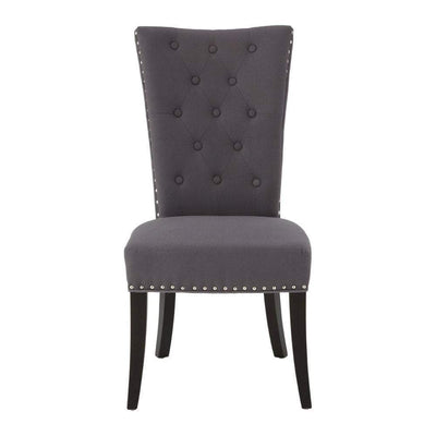 Noosa & Co. Dining Dining Chair, Grey Cotton/Linen Mix, Fabric Buttons House of Isabella UK