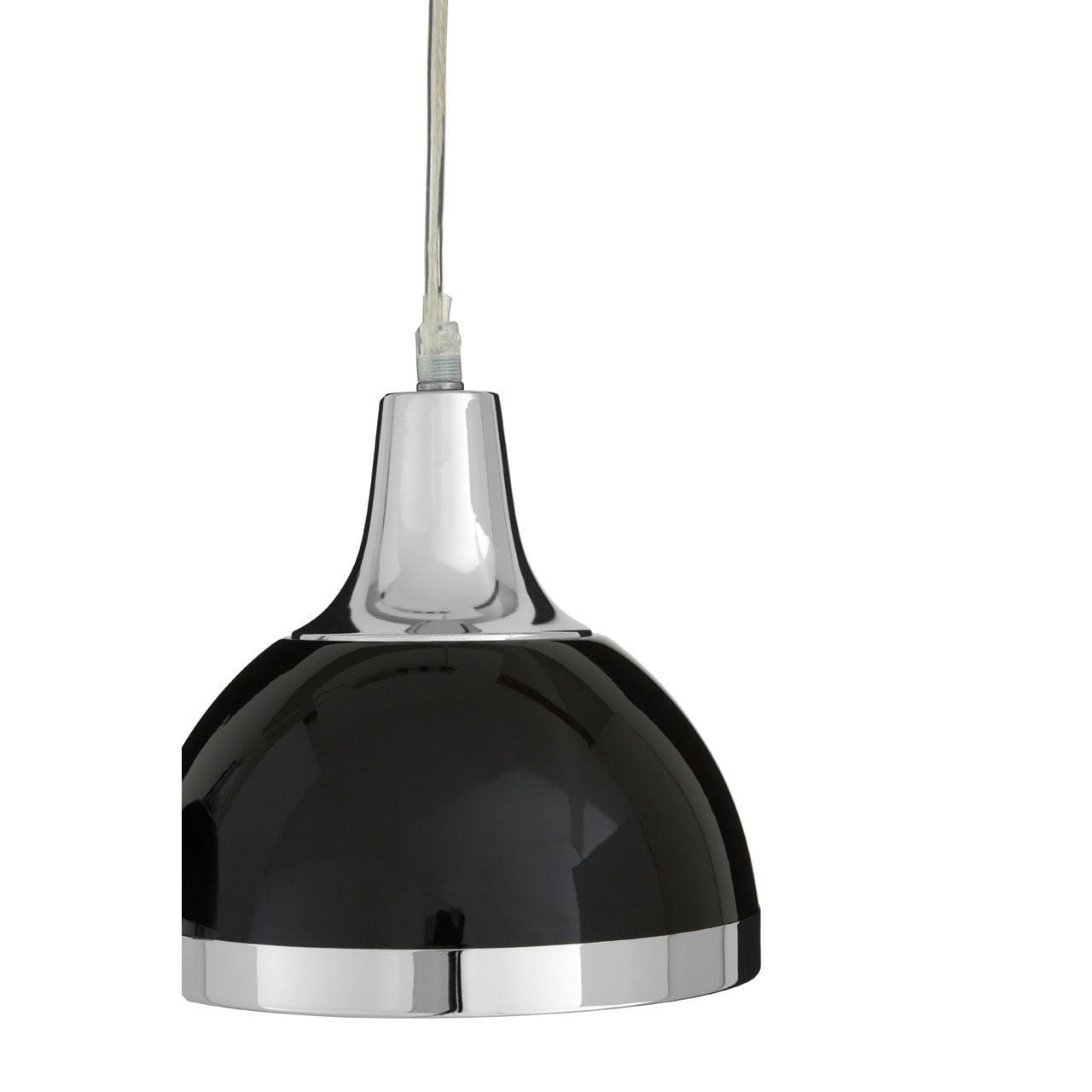 Noosa & Co. Lighting Conrad Black Shade And Chrome Pendant Light House of Isabella UK