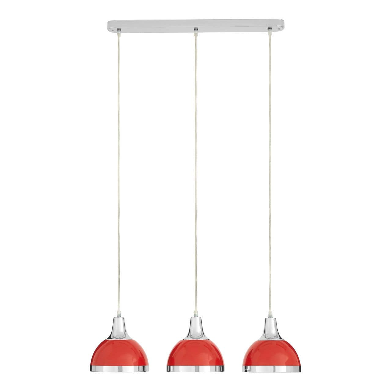 Noosa & Co. Lighting Conrad Red Shade And Chrome Pendant Light House of Isabella UK