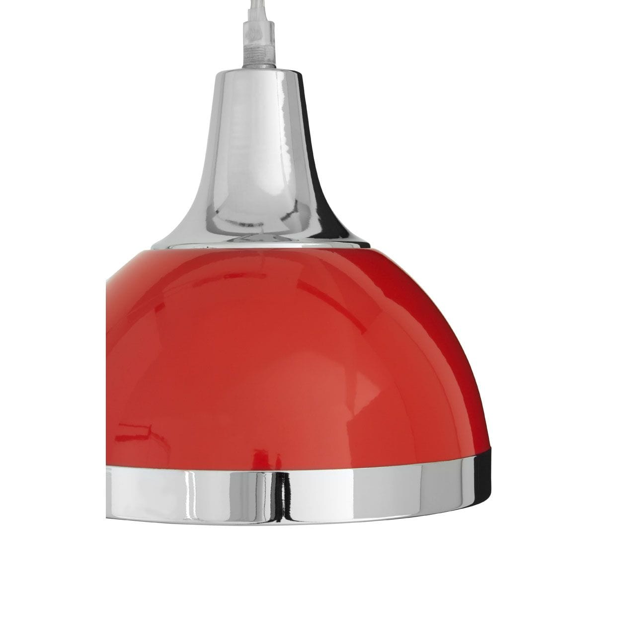 Noosa & Co. Lighting Conrad Red Shade And Chrome Pendant Light House of Isabella UK