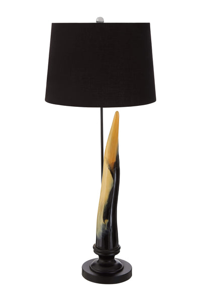 Noosa & Co. Lighting Table Lamp, Polyresin / Iron Base, Black Fabric Shade House of Isabella UK