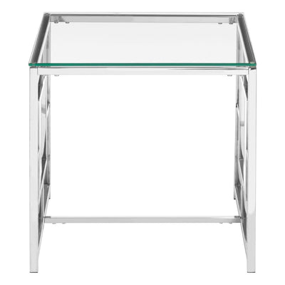 Noosa & Co. Living Allez Clear Glass / Silver Base End Table House of Isabella UK