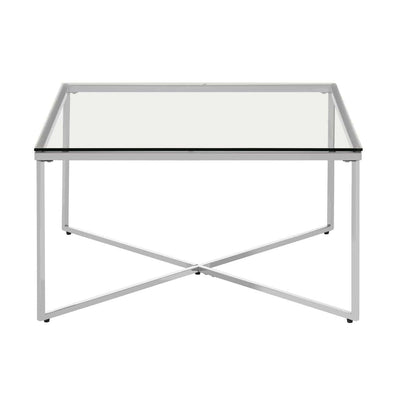 Noosa & Co. Living Allez Silver Finish Cross Base End Table House of Isabella UK