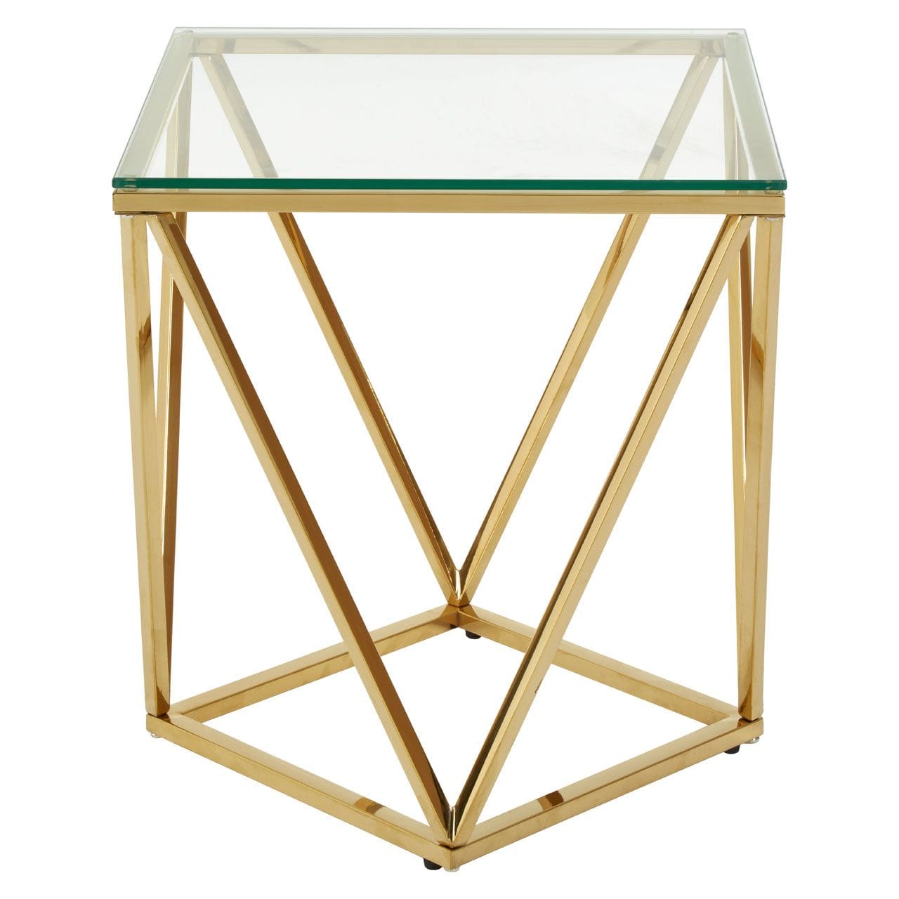 Noosa & Co. Living Allez Small Gold Finish Twist End Side Table House of Isabella UK