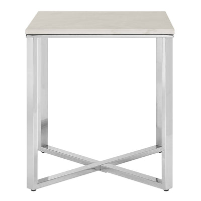 Noosa & Co. Living Allez White Faux Marble Square End Table House of Isabella UK