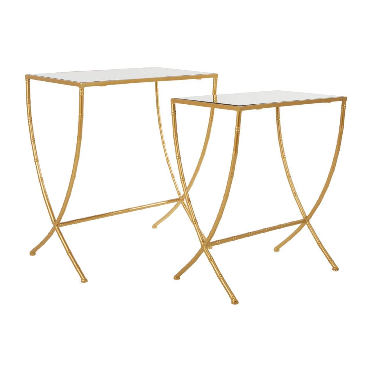 Noosa & Co. Living Atlanta Set Of 2 Bamboo Design Side Tables House of Isabella UK