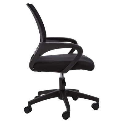 Noosa & Co. Living Black Home Office Chair With Black Arms And 5-Wheeler Rolling Base House of Isabella UK