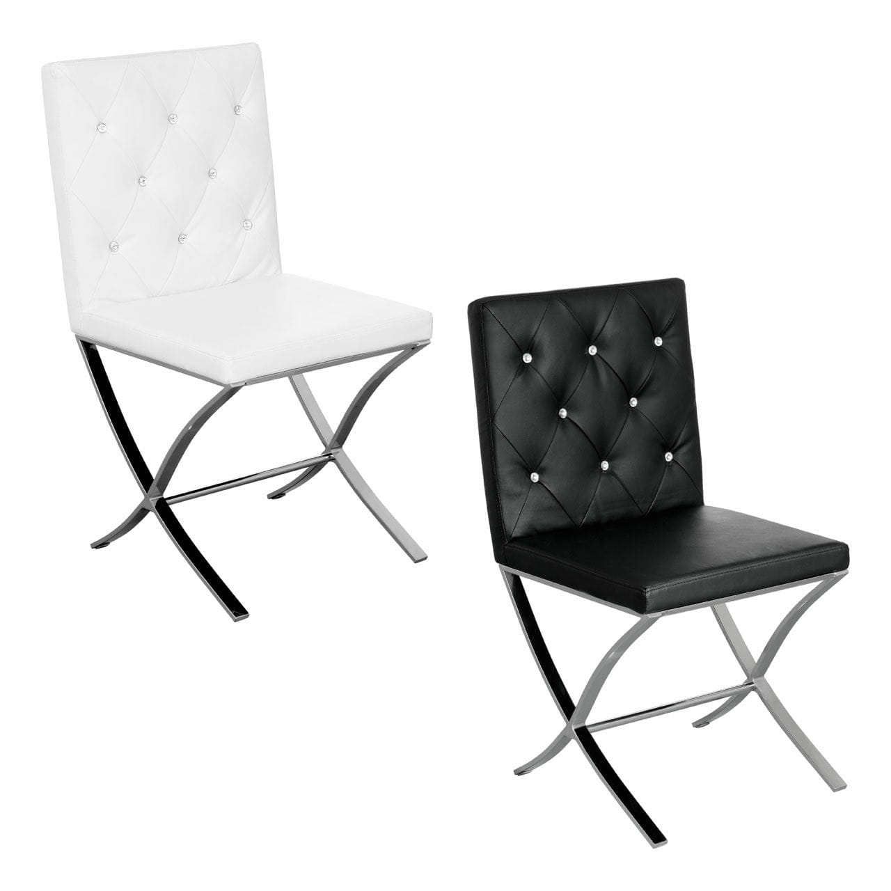 Noosa & Co. Living Black With Stainless Steel Cross Legs Chair House of Isabella UK