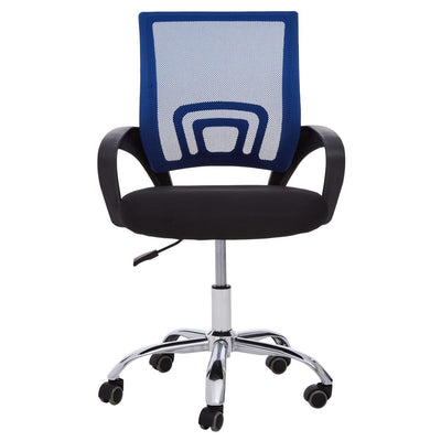 Noosa & Co. Living Blue Home Office Chair With Black Arms And 5-Wheeler Base House of Isabella UK