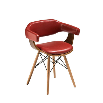 Noosa & Co. Living Claret Red Leather Effect Angled Legs Chair House of Isabella UK