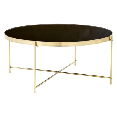Noosa & Co. Living Coffee Table, Black Mirror, Brushed Bronze House of Isabella UK