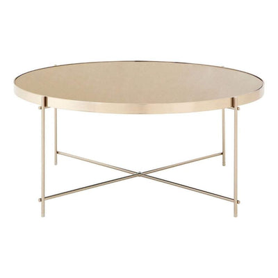 Noosa & Co. Living Coffee Table, Grey Mirror, Brushed Nickel House of Isabella UK