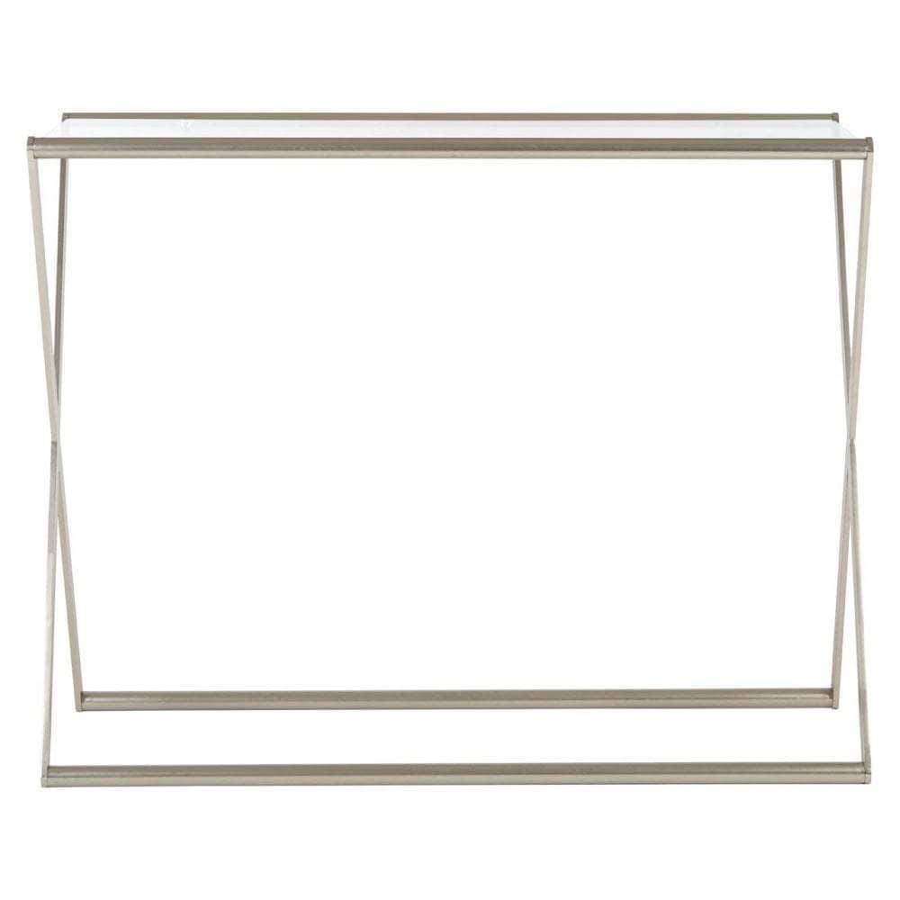 Noosa & Co. Living Console Table, Clear Tempered Glass, Satin Nickel House of Isabella UK