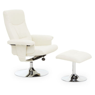 Noosa & Co. Living Dunston White Leather Effect Recliner House of Isabella UK