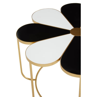 Noosa & Co. Living Jodie Black And White Top Petal Shape Table House of Isabella UK