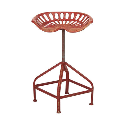 Noosa & Co. Living New York Distressed Red Metal Loft Stool House of Isabella UK