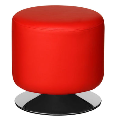 Noosa & Co. Living Red Leather Effect Cylinder Stool House of Isabella UK
