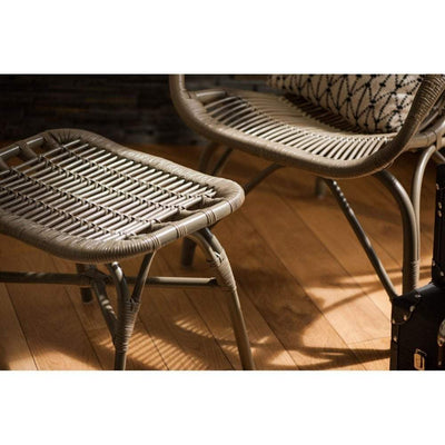 Noosa & Co. Living Relax Chair, With Footstool, Rattan / Grey House of Isabella UK