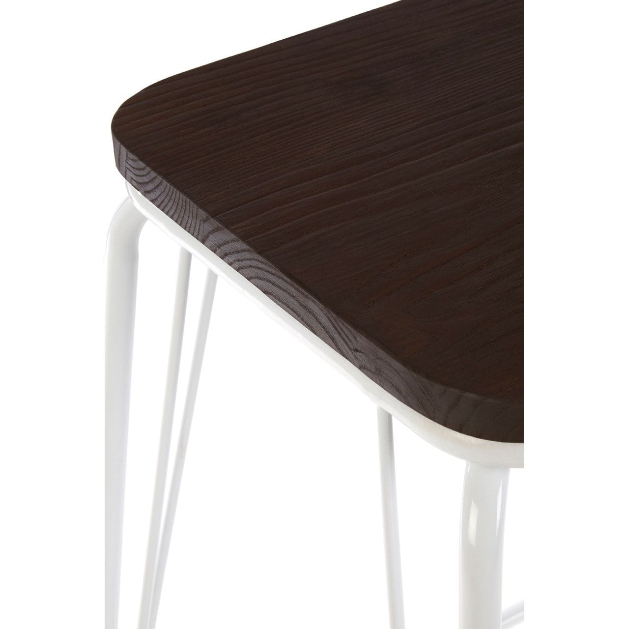Noosa & Co. Living Sedgefield White Metal And Elm Wood Stool House of Isabella UK
