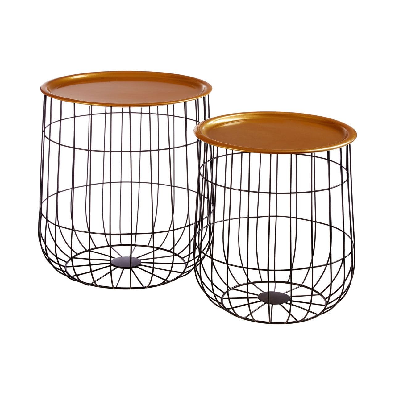 Noosa & Co. Living Set Of 2 Black Wire Basket Tables House of Isabella UK