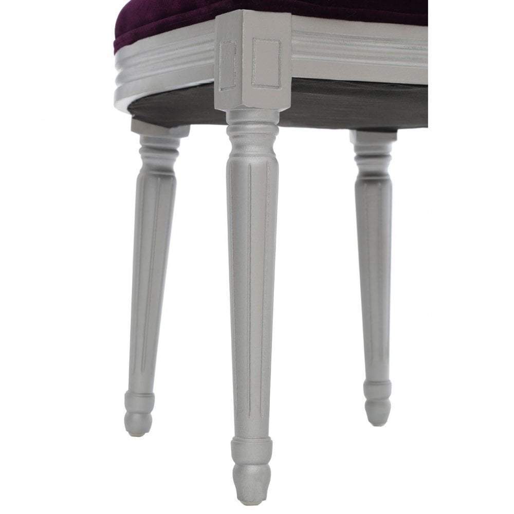 Noosa & Co. Living Style Chair, Purple Velvet/Silver Frame House of Isabella UK