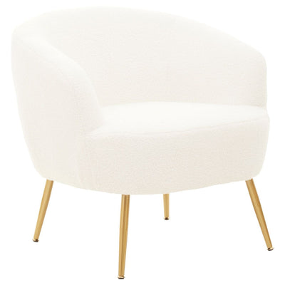 Noosa & Co. Living Tasmine Curved Armchair With Gold Finish Legs House of Isabella UK
