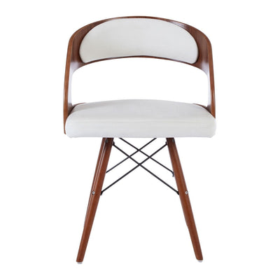 Noosa & Co. Living White Leather Effect Chair With Curved Back House of Isabella UK